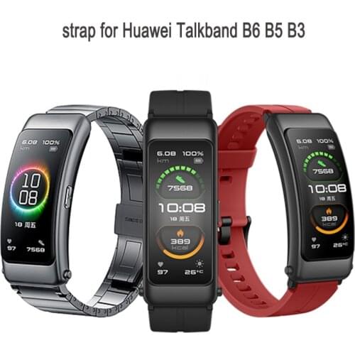 Strap for HUAWEI TalkBand B6 TalkBand B5 band b3 Wristband Replacement Silicone strap Metal Bracelet For Huawei TalkBand B3