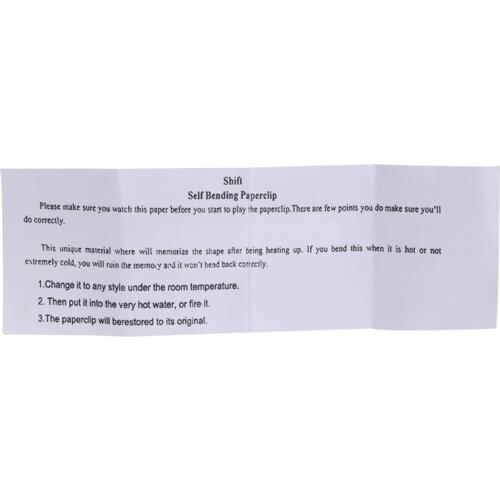 Self Bending Paperclip Nitinol Shape Memory Shift Magic Trick GXMB
