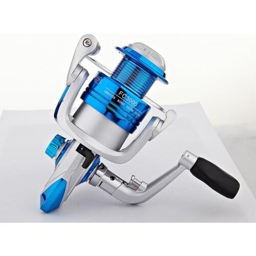 Silver blue spinning fishing reel bait PA66 metal spool FC1000-4000 sea fishing reel thickened and extended durable fishing reel