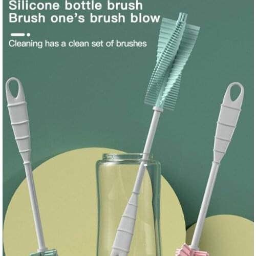 Long Handle Silicone Glass Cleaning Brush Cup Brush Household Tea Kitchen Wash Cup Sponge Brush Bathroom Cleaning Tools Cocina