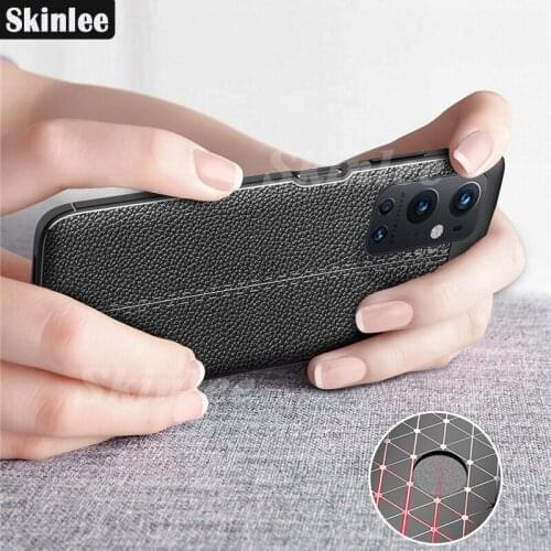 Skinlee For OnePlus 9 Pro Case Soft Case Shockproof Silicone Litchi Pattern PU Leather Phone Case For One Plus 9