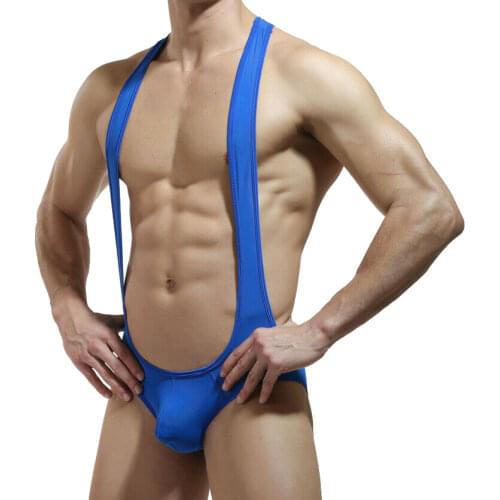 Sexy Men Underwear Bodybuilding Gay Bikini Briefs Jumpsuit Suspender Teddies Bodysuit One-Piece Wrestling Singlet Men Undershirt