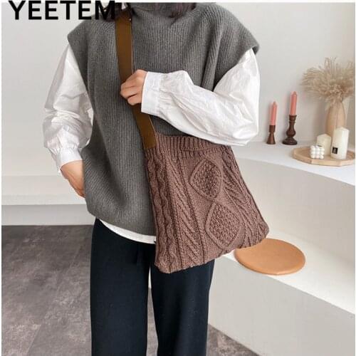 Handbag Large Capacity Woven Female Bag 2021 Autumn Winter New Fashion Korean Style All-match Womens Shoulder Bag Handbag