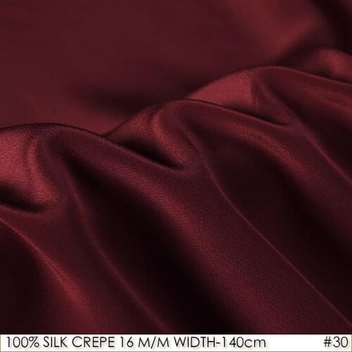100% SILK CREPE DE CHINE 140cm width 16momme Natural Silk Dress Fabric christmas fabric Dark WineRed NO30