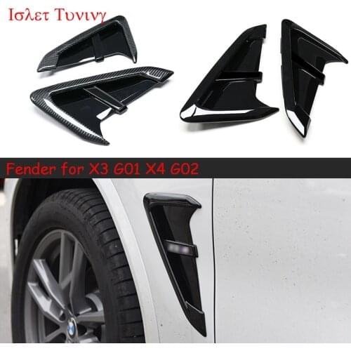 Carbon Fiber G01 Air Vent fender for BMW X3 G01 X4 G02 Replacement Side Bumper Trims 2018 2019 2020+ with Emblem