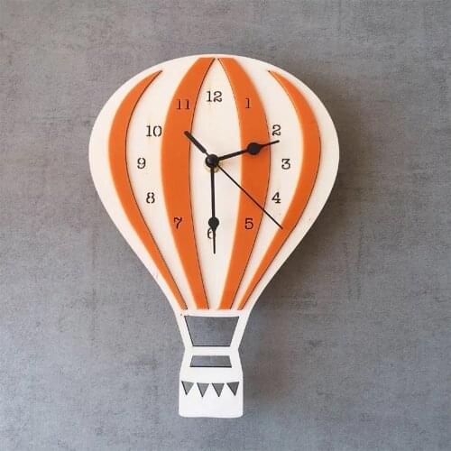 Nordic Style Wooden Balloon Clock Kids Room Decoration Wood Balloon Clock Wall Decor For Baby Boy Girl Room Decor Children Room