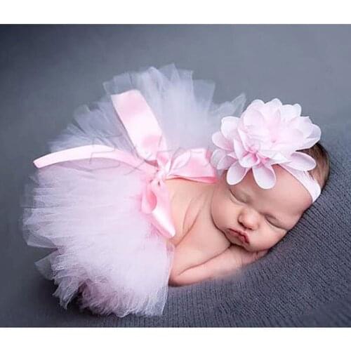 Cute Toddler Newborn Baby Girl Tutu Skirt with Headband Photo Prop Costume Outfit