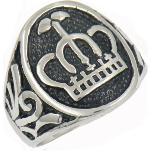 FANSSTEEL Stainless Steel Jewelry Flower Crown Ring FSR12W16