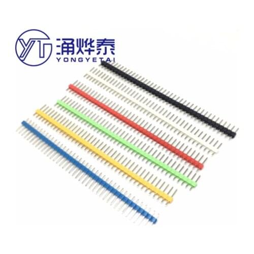 YYT 10PCS/bag Colorful pin header 2.54mm 1*40P single row male pins Red White Blue Yellow green Black Jumper Blocks