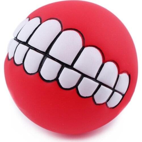 Pet Funny Interactive PVC Ball Toys for Dogs Thickened Durable Dog Chew Squeaky(Random Color)