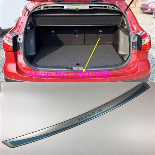 High quality stainless steel rear windowsill panel,Rear bumper Protector Sill For Suzuki SX4 S-Cross S Cross 2014-2018