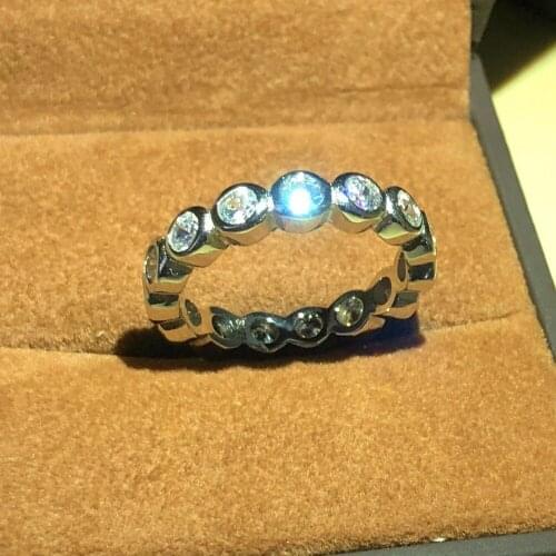 Crystals Engagement Rings for women with AAA Cubic Zirconia 925 Sterling silver finger wedding ring female Anel Jewelry bijoux