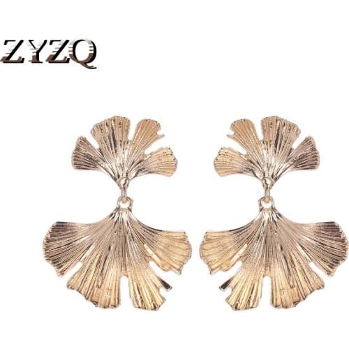 ZYZQ Classic Women Earrings Fashion Daily Wear Women Accessories Cute Plant Leaf Design Wholesale Lots&Bulk Silver Plated Jewel