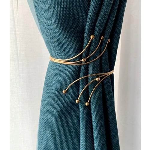 THINKEASY 2Pcs/set modern Metal Curtain Bandage Bedroom Living Curtain Decoration Accessories Holdback Curtain Hooks