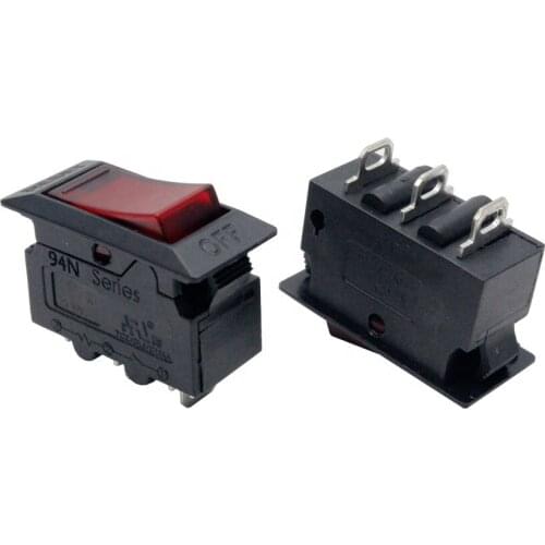 Kuoyuh 94N series 15A Red Lamp 220vac Reset Push Rocker Switch Circuit Breaker