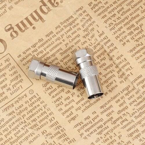 2Pcs/LOT F Type Male Plug Connector Socket To RF Coax TV Aerial Male Adapter