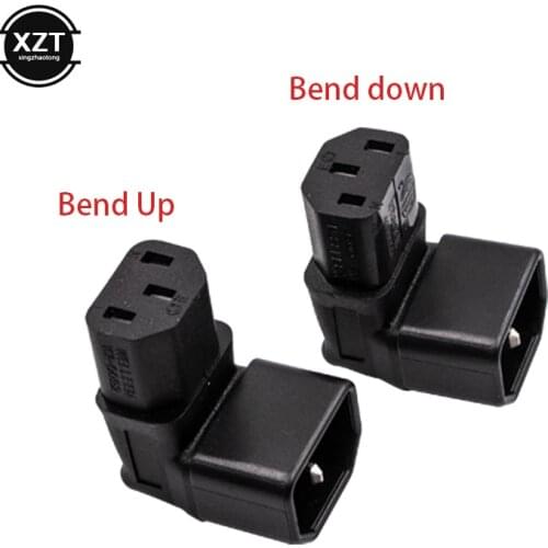 3Pin IEC Connector Down UP 90 Angled IEC 320 C14 Male to C13 Female Power Adapter connector AC plug for lcd wall mount TV