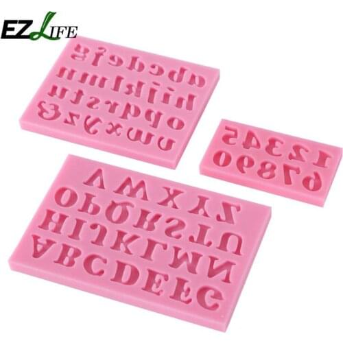 3pcs/set Silicone Mold Alphabet Figures Fondant Choacolate Mold Pastry Cake Decorating Tools Kitchen Baking Tools GF308
