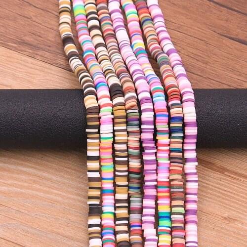 40cm/String 6MM 4 Color Fluffy Slime Supplies Charm Slice Loose Soft Clay Beads Colorful For Bracelet Jewelry Making DIY