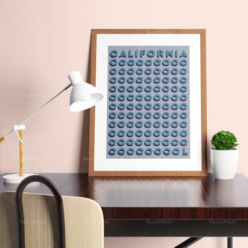 Abstract art circle decoration california cool art print poster
