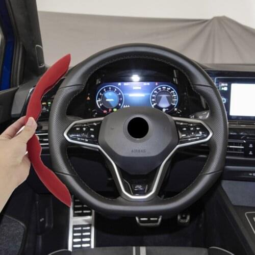For VW Golf 6 7 8 MK6 MK7 MK8 Accessories 2020 2021 New Product 2PCS Alcant-a Luxury Steering Wheel Skid Protective Cover