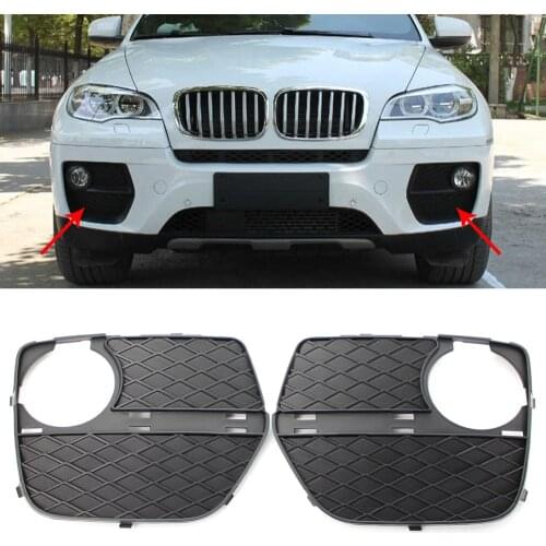 Car Front Bumper Grill Fog Light Lamp Grille For BMW X6 E71 2012 - 2014 2013