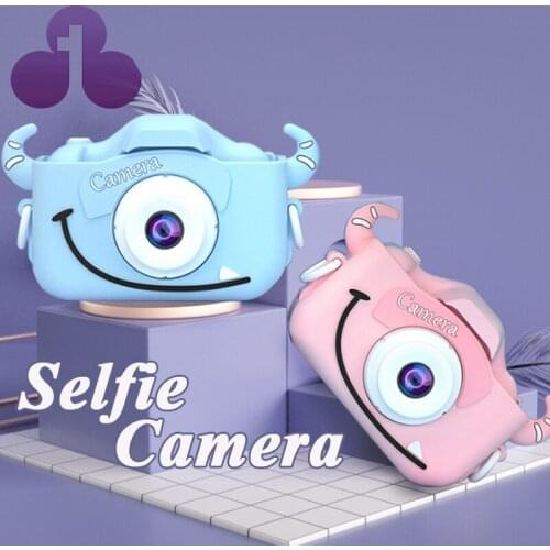 Mini Camera Kids Digital Video Camera Cute Cartoon cow Cam Toy Camera Kids Boys Girls brain game Gift Double Camera Kids Camera