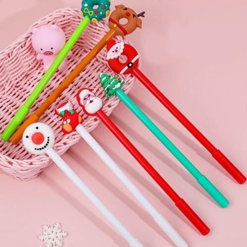 EllenBrook 1 PCS Cute Christmas Theme 0.5mm Gel Pens Santa Claus Kawaii Stationery Office School Supplies Kids Gifts Sweet Pens