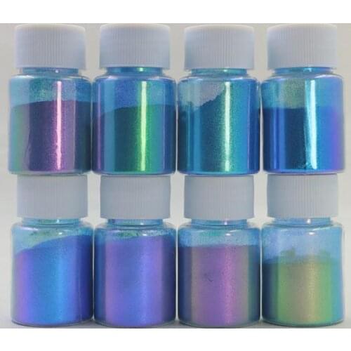 10g/Bag 9 Colors Chameleons Resin Pigment Color Shift Mica powder Pearlescent Epoxy Resin Magic Discolor Powder
