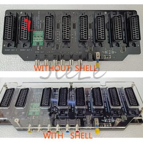 EUR Scart Distributor 6 Input 3 Output RGBS Fully Automatic Video Converter Switcher Divider Board for Md/sfc/ps123/ss/dc/box