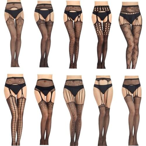 Black Sexy Lace Fish Net Stockings Women Trend Cute Funny Flowers Knee High Socks Kawaii Tights Women Popsocket Christmas Gifts