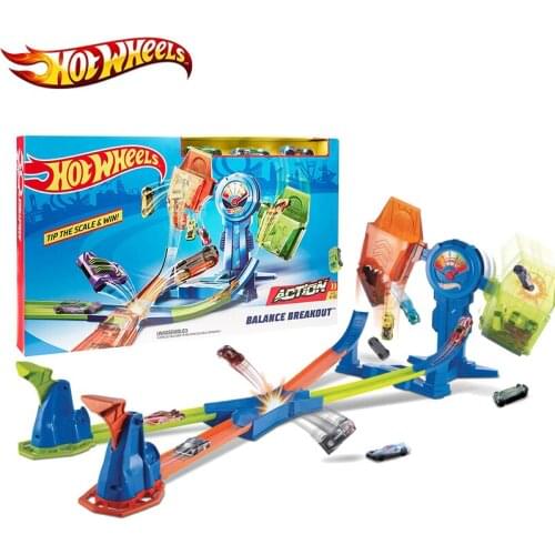 2019 Hot Wheels Sport Car Track Toys Balance Breakout Set Multi-Colour Racing Kids Playset FRH34 Double Road For Children Gift