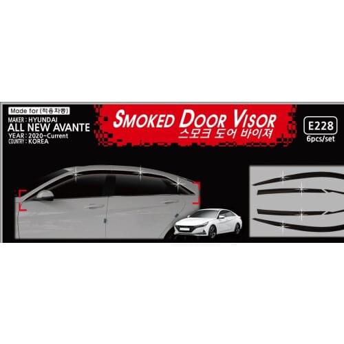 Chrome door visor side window deflector shade sun rain shield silver trips eaves for Hyundai All New Avante 2020