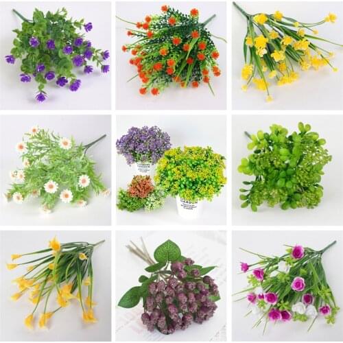 1pcs Artificial Plants Eucalyptus Grass Plastic Ferns Green Leaves Fake Flower Plant Wedding Home Decoration Table Decors