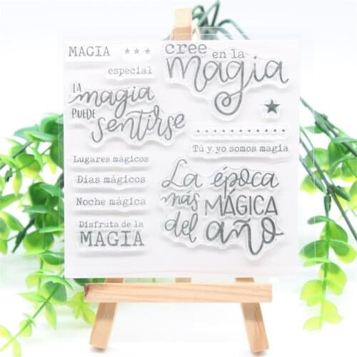 Spanish Transparent Clear Silicone Stamps for DIY Scrapbooking/Card Making/Kids Crafts Fun Decoration Supplies 424