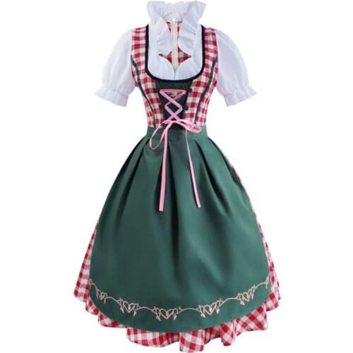 Halloween Costumes for Women Outfit Party Traditional German Bavarian Beer German Dirndl Oktoberfest Cosplay Costume Dresses