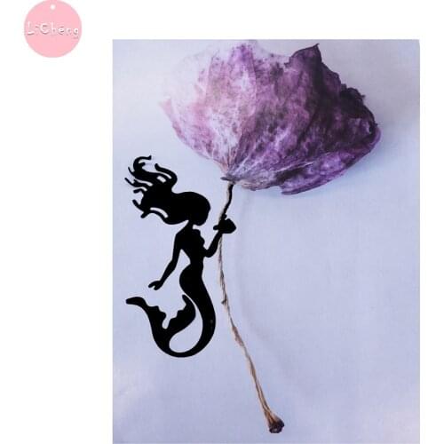 Mermaid Slimline Metal Cutting Dies Scrapbooking Craft DIY Stencil Molds Embossing Folder Clear Stamps and Planners Die Cut