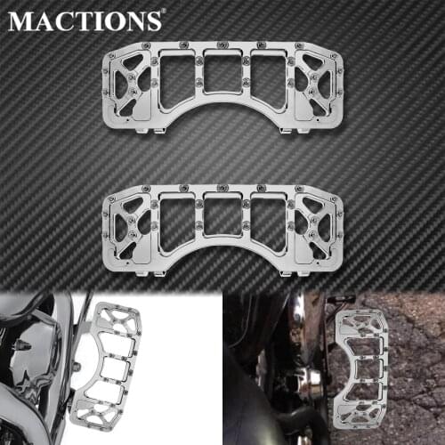 Motorcycle Chrome Floorboards Stretched Footrest Front Wide Foot Peg Driver Pedal For Harley Touring Electra Glide Dyna Softail