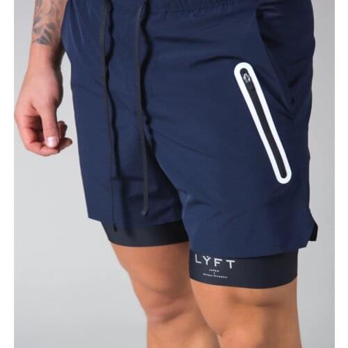 2021 NEW Men 2 in 1 Running Shorts Sports Jogging Fitness Shorts Training Quick Dry Mens Gym Men Shorts Sport Gym Short Pants