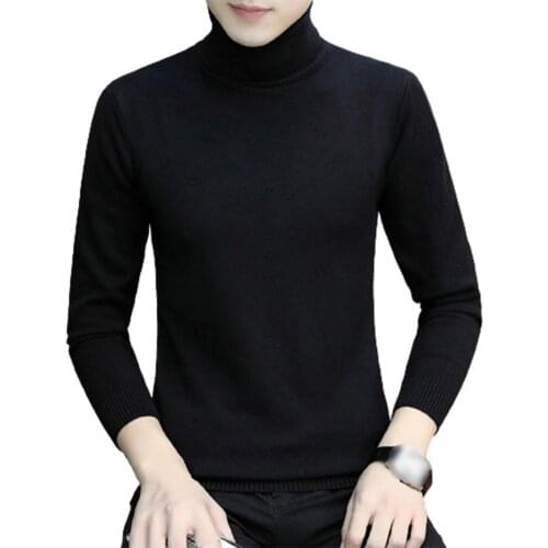 MenS sweater Knitted Pullovers Autumn Winter Solid Color Knitwear Turtle Neck Long Sleeve Sweater Pullover Mens Clothing 2021