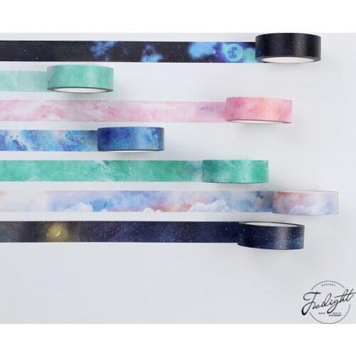 Washi tape set(7 pcs/Lot) Twilight dream nebula paper 15mm*8m masking tapes and decorative tape