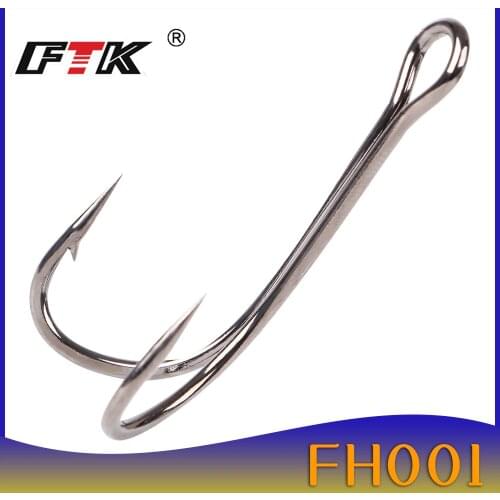 FTK Fishing Hook Baitholder Double Hook Bass Lure Holder Fly Tying Crank Hook Set Saltwater 10 pcs/lot Needle Fishhook 709