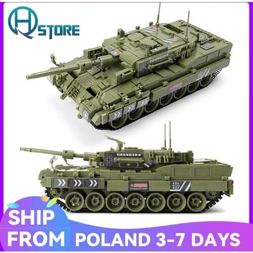 German WW2 1747Pcs Military Weapon Model German Leopard 2 Main Battle Tanks Building Blocks Bricks Children Toys For Kids Gifts