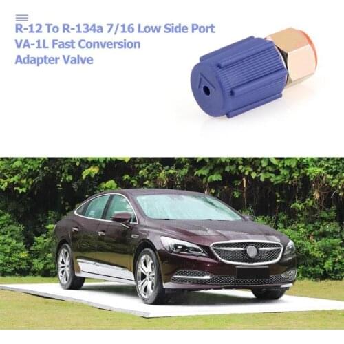 A/C 7/16 Charging Low Side Port Adapter Retrofit R12 to R134a with Cap Voltage AC Fitting for Automobiles Air Conditioner