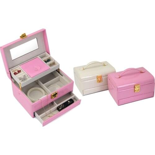 Jewelry Box Organizer Portable Travel Earring Holder and Ring Necklace Storage Case for with Premium Velvet Lining