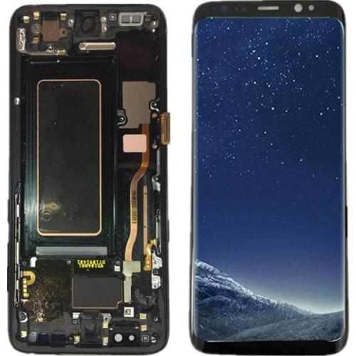 Tested Original LCD For Samsung Galaxy S8 G950U Lcd Display Touch Screen Digitizer Assembly With Frame For S8 LCD Repair Parts