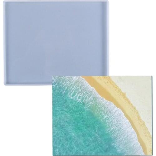 Rectangle Serving Board Crystal Epoxy Resin Mold Coaster Tray Silicone Mould DIY Crafts Fruit Dish Cup Mat Decor Mold