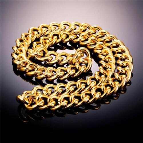 Sale Chunky Long Cuban Chain Necklace Hip Hop Dubai Gold Color Jewelry 23mm With 100+cm Statement Golden Chain Wholesale N2313