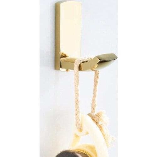 Luxury Gold Square Wall Clothes Rack Cloth Hook Wall Hook Robe Hook For Bathroom Accessory Hanger Copper