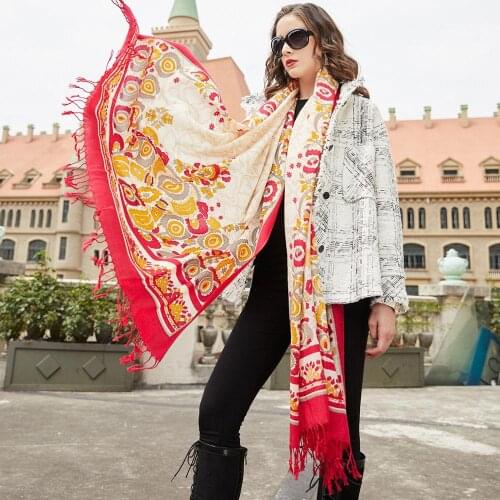 Wool Women Scarves Stoles Elegant Carf Warm Shawl Bandana Scarf Luxury Brand Muslim Hijab Beach Blanket Face Shield Foulard